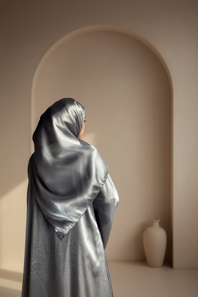 Abaya Saida Silver Grey