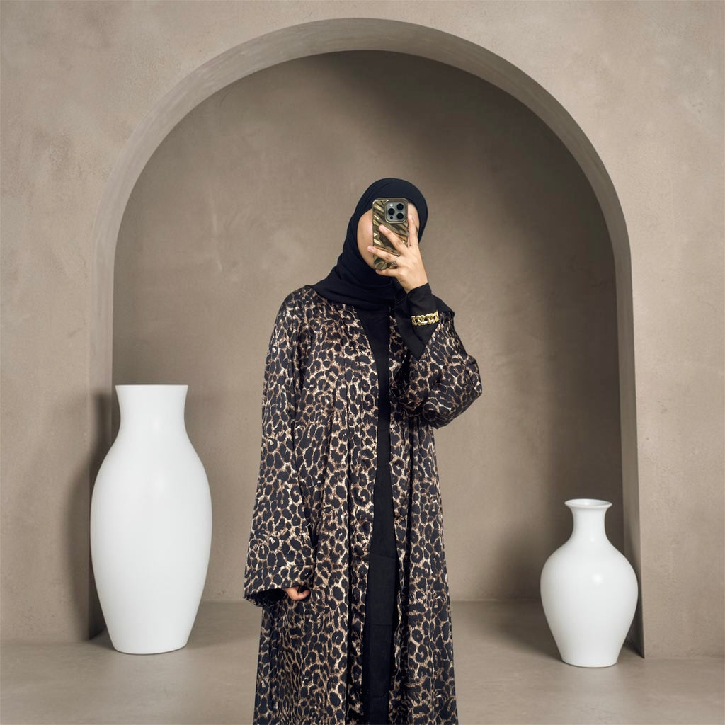 V01 Leopard Printed Abaya | Vintage Collection