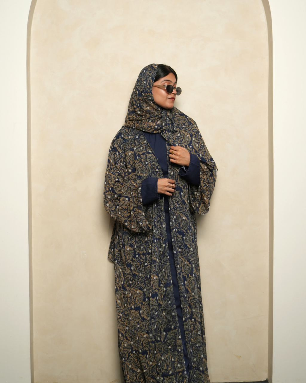 S13 Blue Mosaic Printed Abaya | Summer Collection