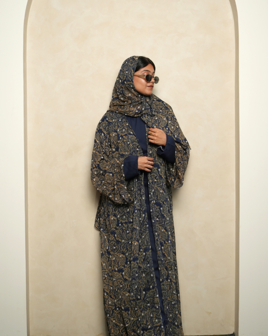 S13 Blue Mosaic Printed Abaya | Summer Collection