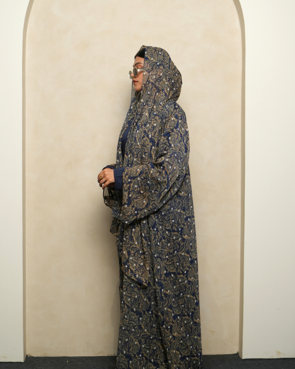 S13 Blue Mosaic Printed Abaya | Summer Collection