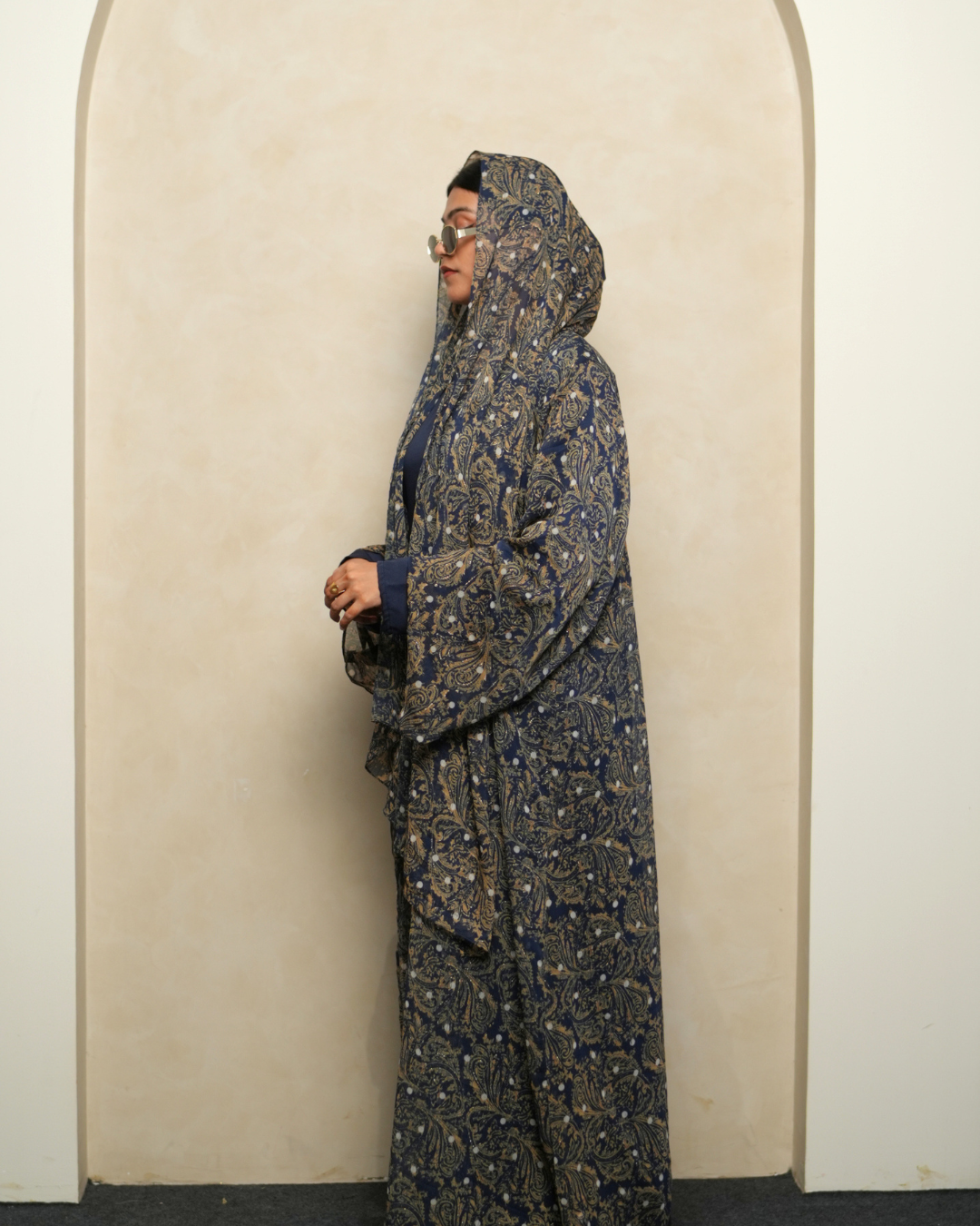 S13 Blue Mosaic Printed Abaya | Summer Collection