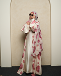 S10 Berry Dot Printed Abaya | Summer Collection