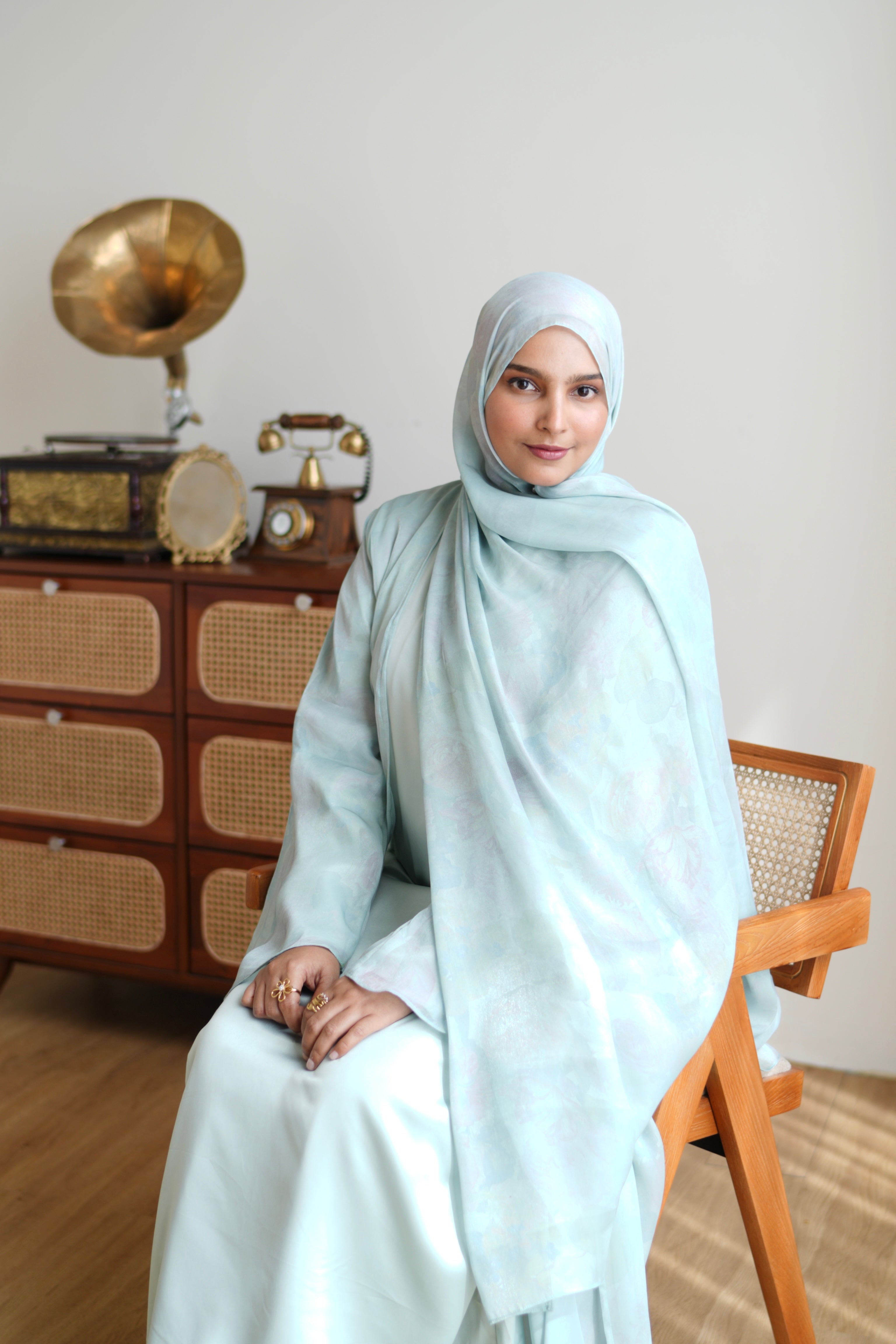 27 Aqua Blooms | Bridgerton Abaya