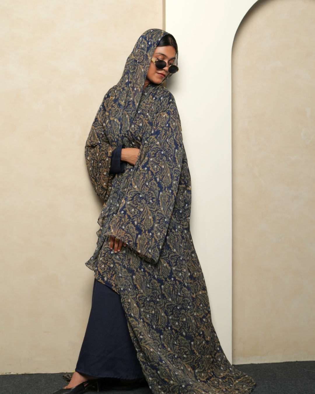S13 Blue Mosaic Printed Abaya | Summer Collection