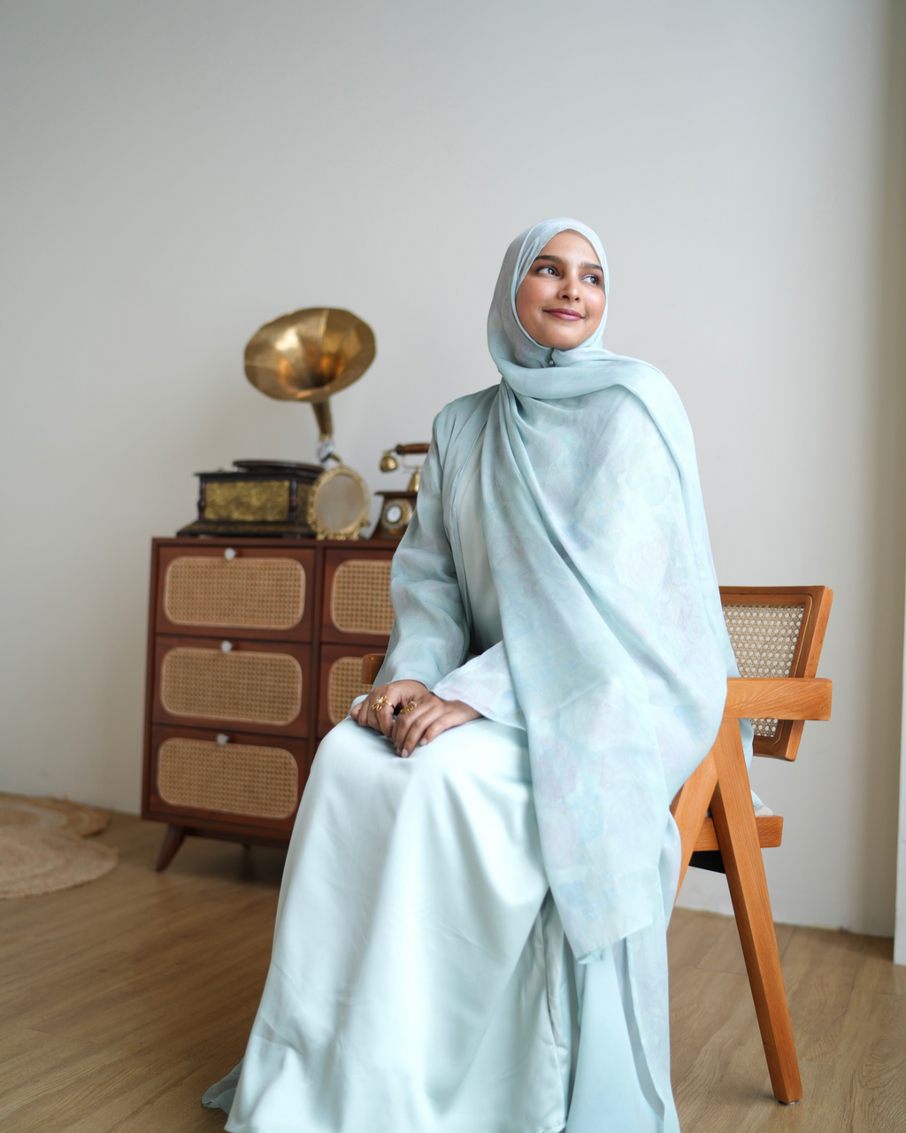 27 Aqua Blooms | Bridgerton Abaya