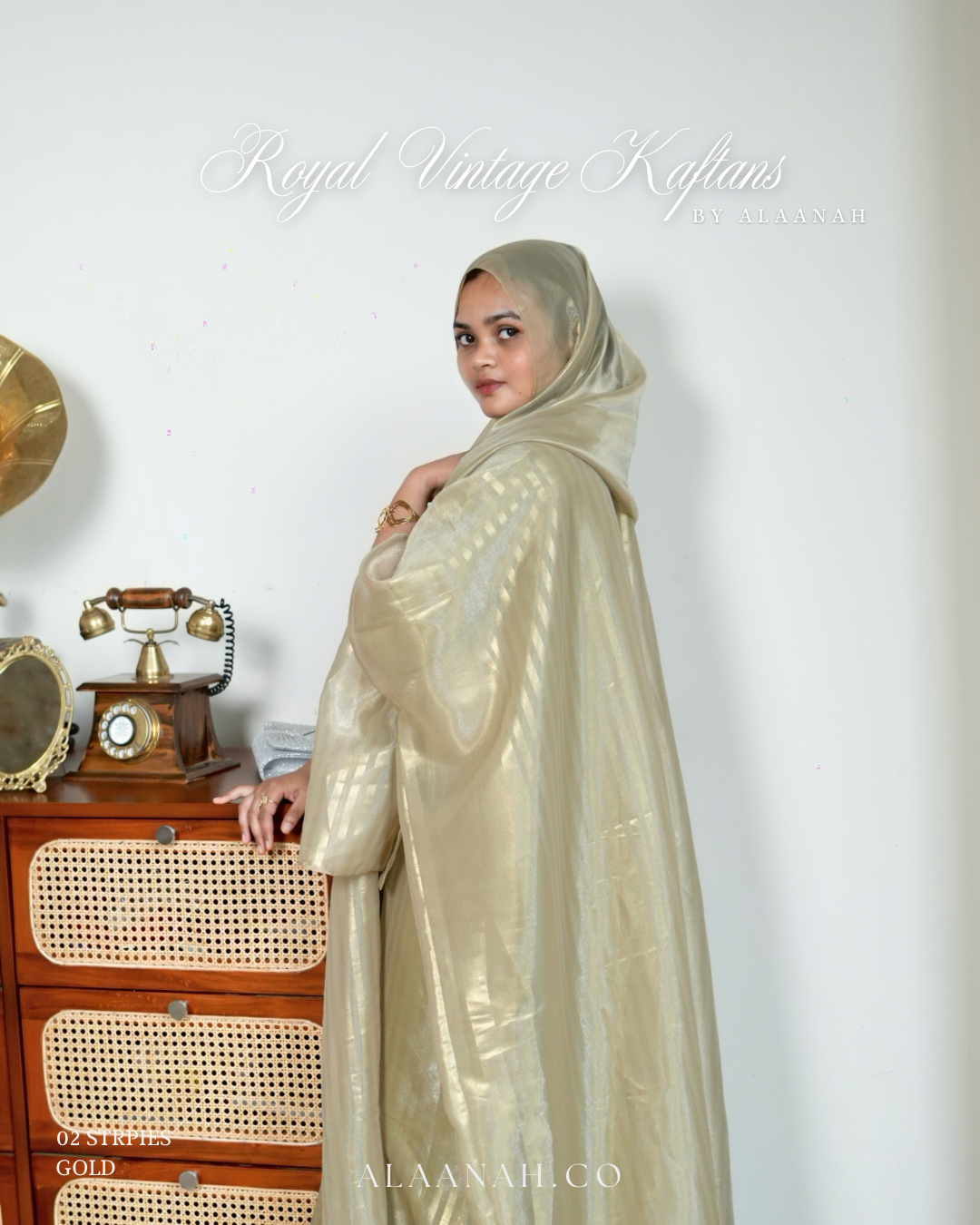 VK02 | Gold Stripes | Royal Vintage Kaftan