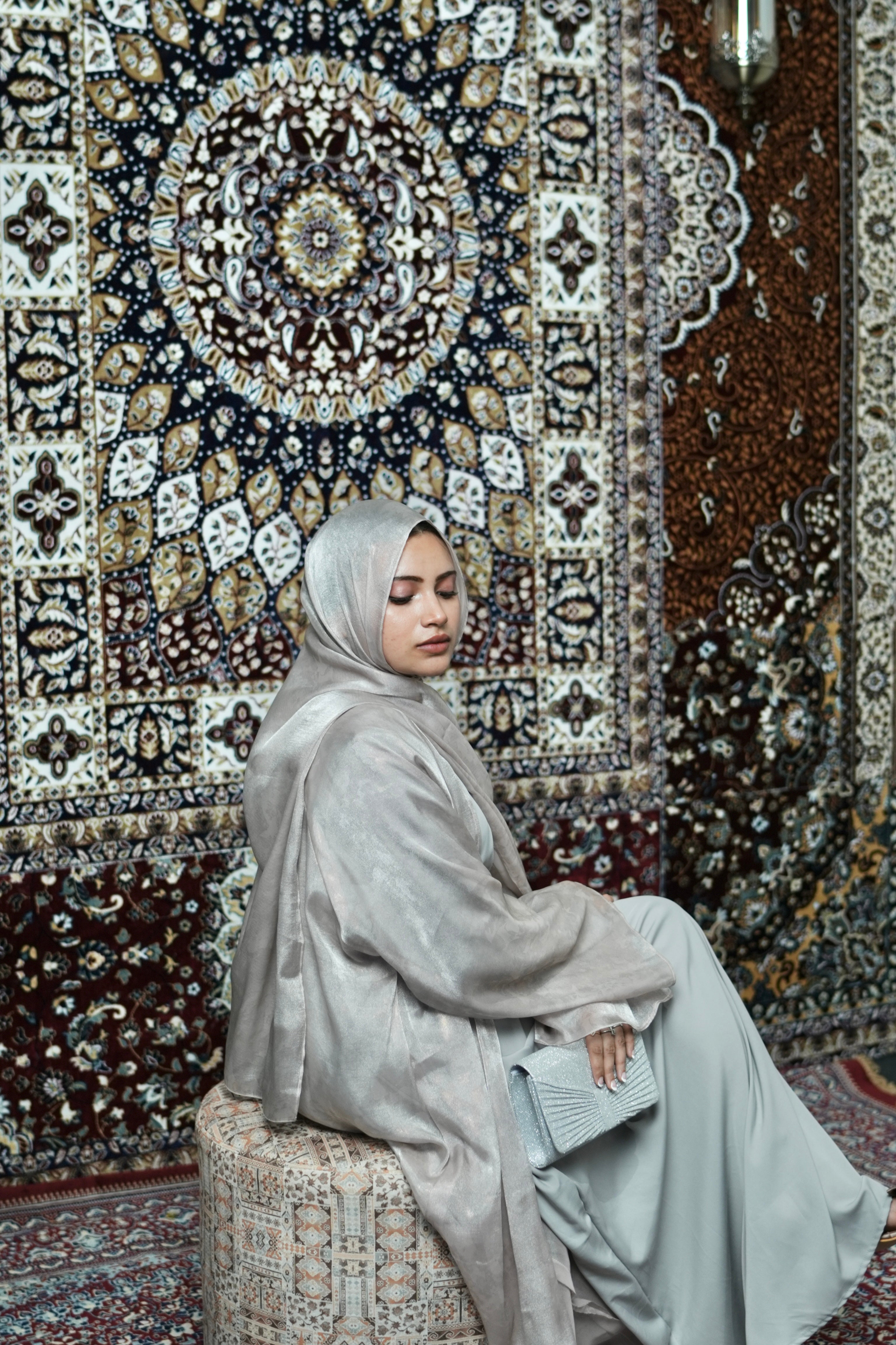 26 Grey petals | Bridgerton Abaya