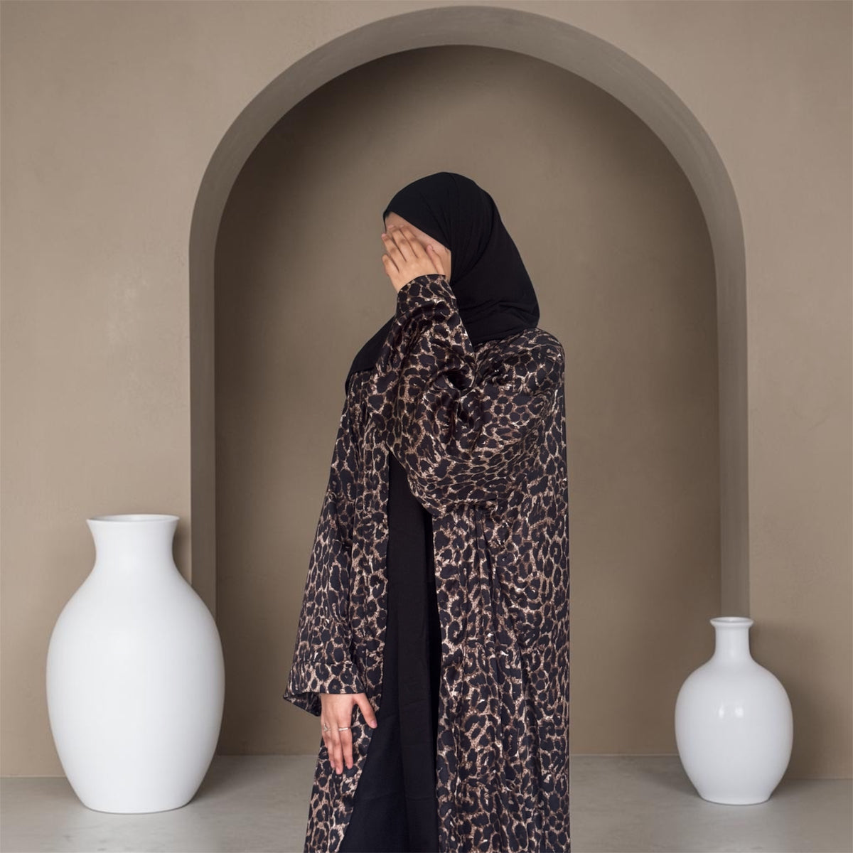 V01 Leopard Printed Abaya | Vintage Collection