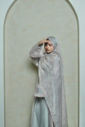 26 Grey petals | Bridgerton Abaya