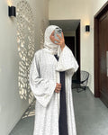 V04 Polka Dot Abaya - White | Vintage Collection