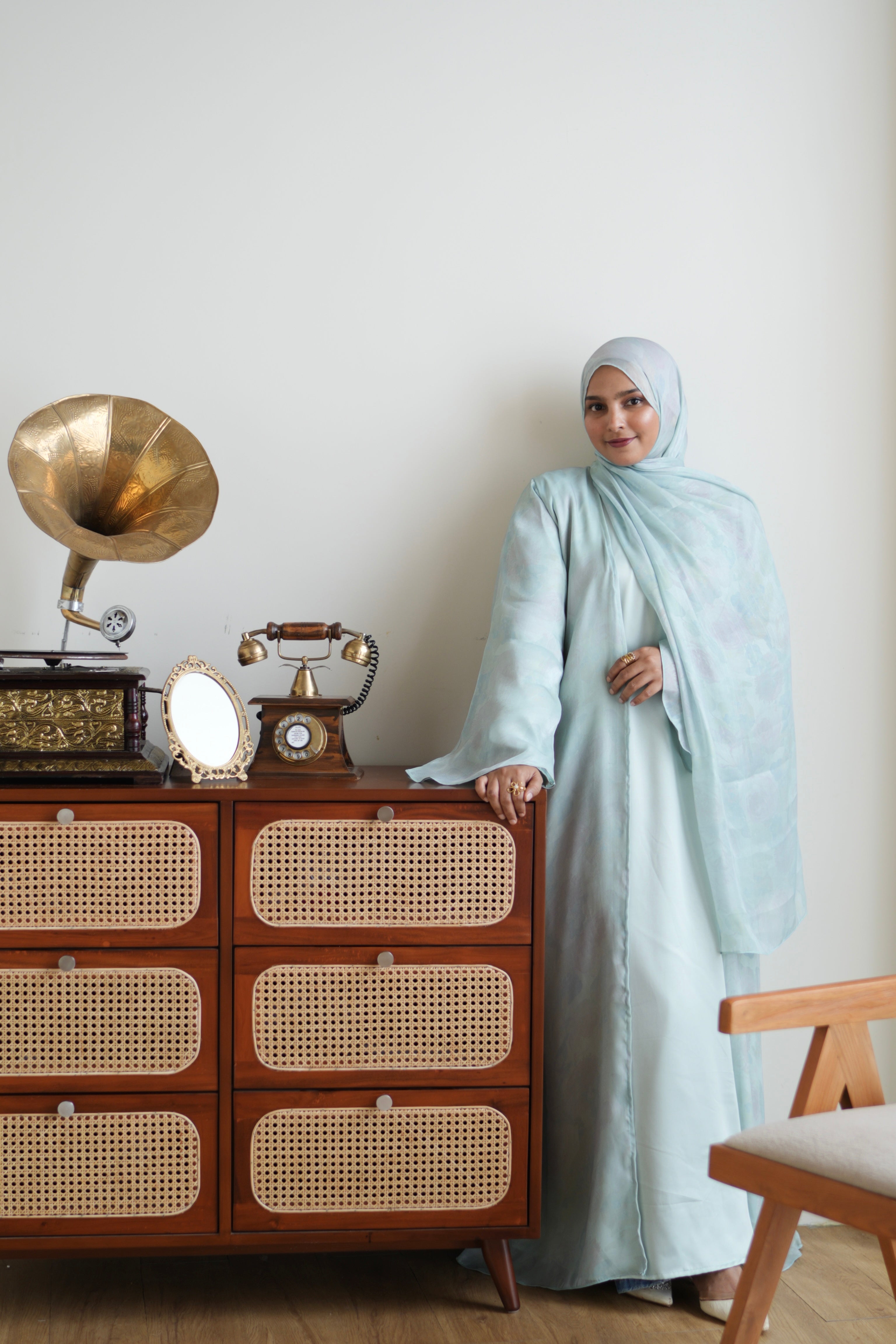 27 Aqua Blooms | Bridgerton Abaya