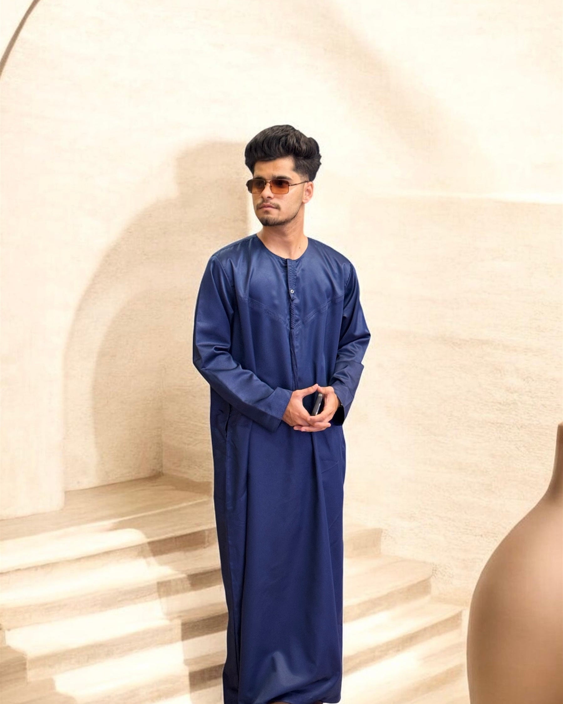Armani Satin Emirati Thobe- Sapphire