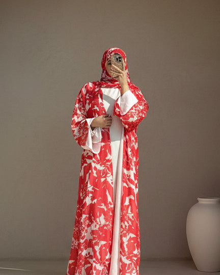 S08 Blush Bloom Abaya | Summer Collection