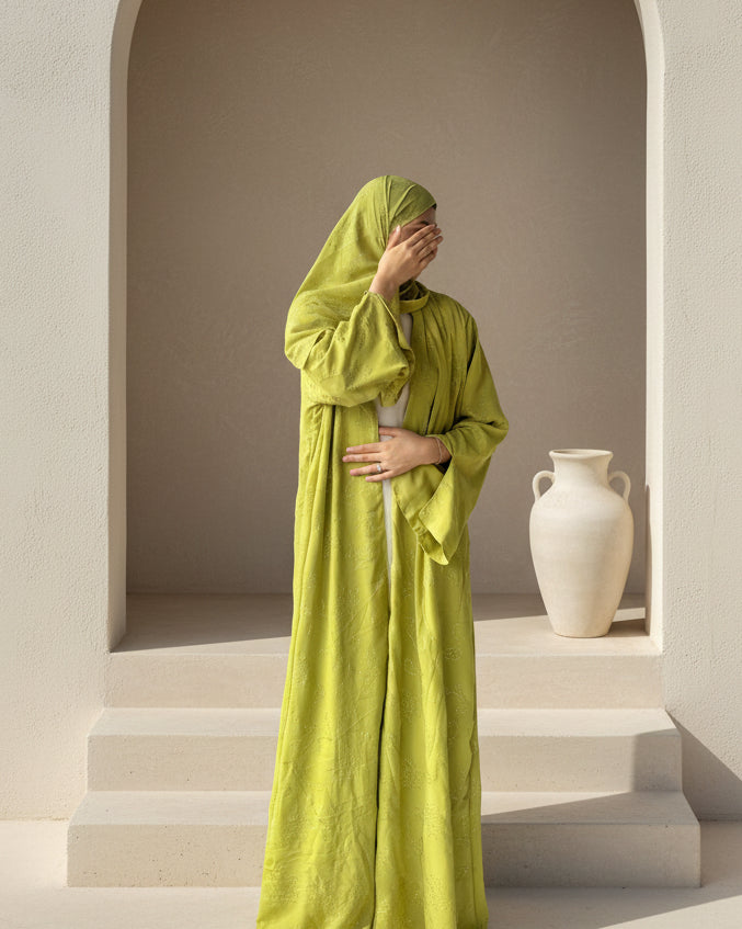 S09 Matcha Sparkle Abaya | Summer Collection