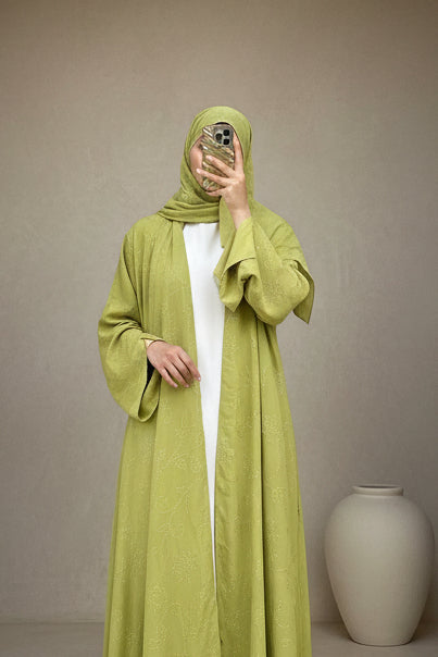 S09 Matcha Sparkle Abaya | Summer Collection