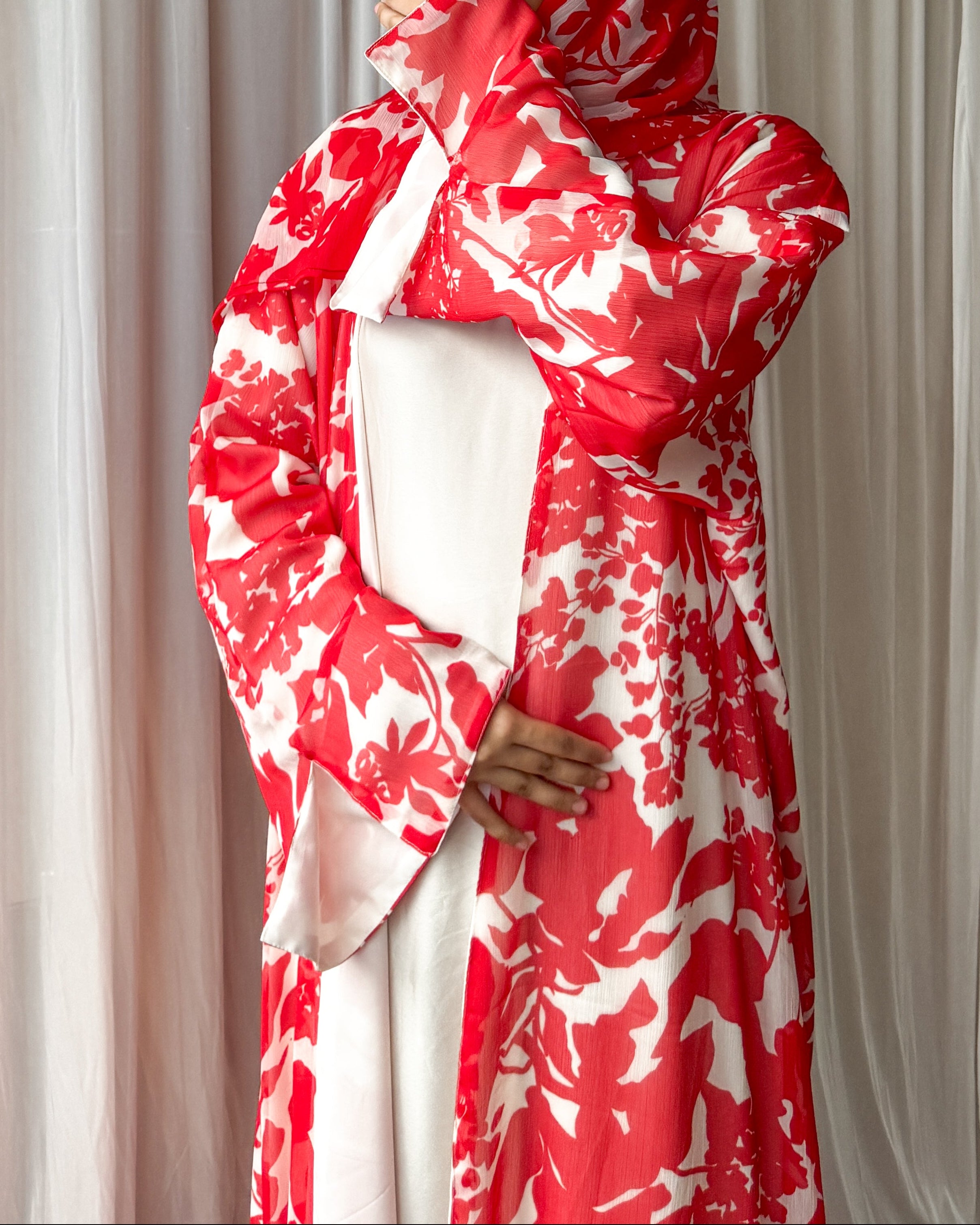 S08 Blush Bloom Abaya | Summer Collection