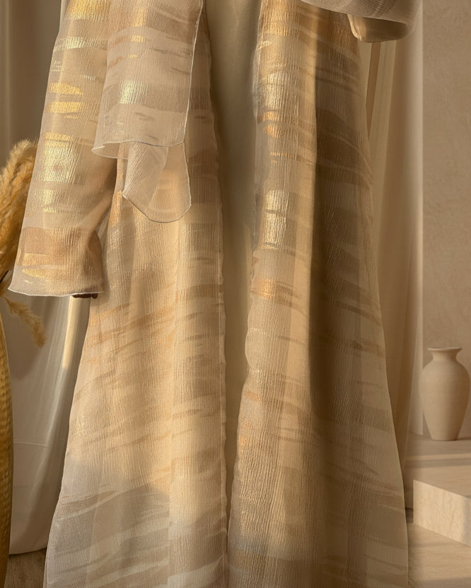 01 Cressida White Stripes | Bridgerton Abaya