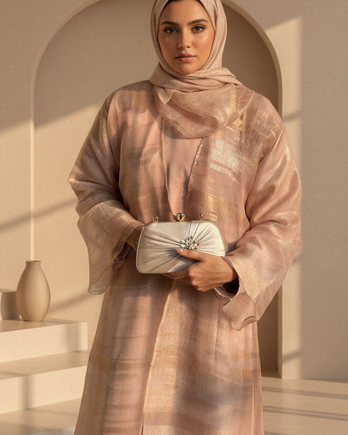 03 Cressida Pink Stripes | Bridgerton Abaya
