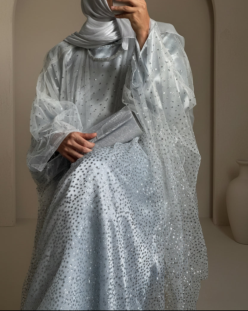 Abaya Arwa- Celestial Silver